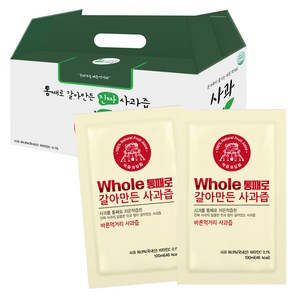 통째로 갈아만든 사과즙 일반파우치, 100ml, 50포