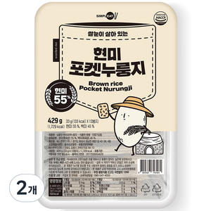 심플잇 현미포켓누룽지 13p, 429g, 2개