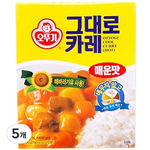 오뚜기 그대로 카레 매운맛, 200g, 5개