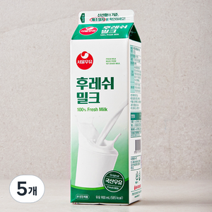 서울우유 후레쉬 밀크, 900ml, 5개