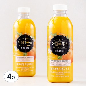 아침에주스 블랙라벨 오렌지주스, 4개, 750ml