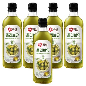 백설 압착 올리브유, 900ml, 5개