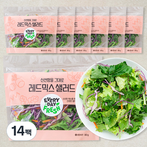 신선함을 그대로 레드믹스 샐러드, 80g, 14팩