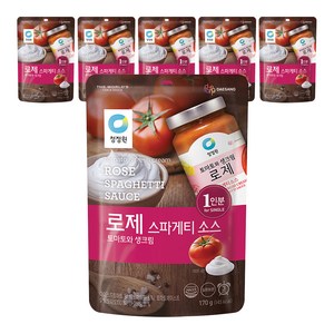 청정원 로제 스파게티소스 싱글파우치, 170g, 6개