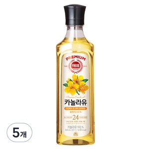 해표 카놀라유, 500ml, 5개