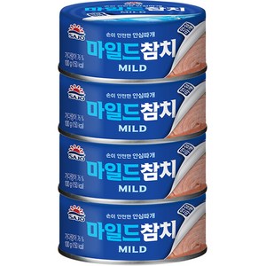 사조 마일드 참치 안심따개, 100g, 4개