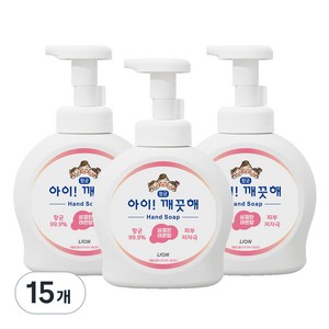 아이깨끗해 핸드워시 용기형 상큼한 레몬향, 490ml, 15개