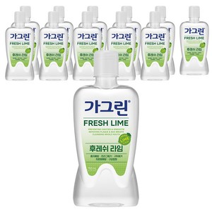 가그린 구강청결제 후레쉬 라임, 750ml, 12개