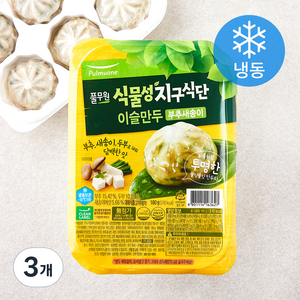 풀무원 식물성 지구식단 이슬만두 부추새송이 (냉동), 180g, 3개