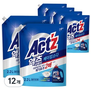 액츠 퍼펙트 베이킹소다 액상세제 리필, 2.2L, 12개