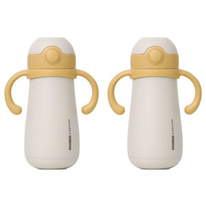 마더케이 허그 보온보냉 빨대컵 350ml, 2개, 머스터드