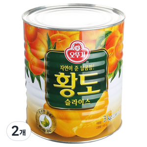 오뚜기 황도 슬라이스 통조림, 3kg, 2개