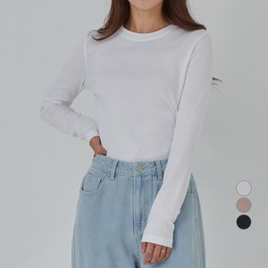 아피나르 긴팔 코튼 립 티셔츠