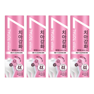 페리오 토탈7 인텐스 치아강화 치약 클린민트, 120g, 4개