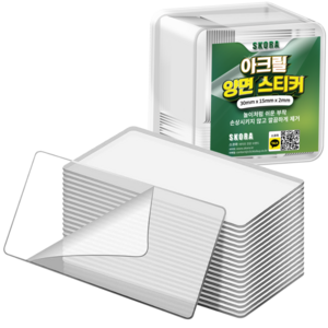 스코라 초강력 투명 접착 아크릴 양면 스티커 30 x 15 mm, 50개, 30mm x 15mm