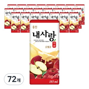 웅진 내사랑 사과 드링크, 185ml, 72개