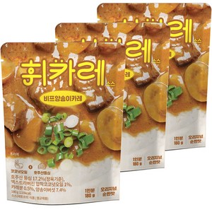 휘카레 돌아온 한남동 비프양송이카레 순한맛, 180g, 3개