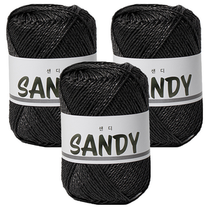 yana 샌디 뜨개실 50g, 7 블랙, 3개