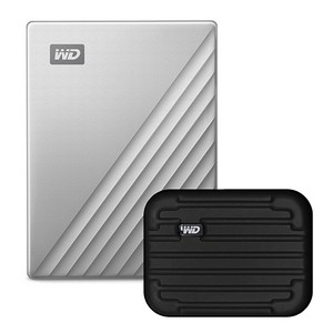 WD My Passpot Ulta Fo Mac USB C 맥용 외장하드 + 파우치, 4TB, 실버