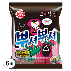 오뚜기 뿌셔뿌셔 버터오징어맛, 6개, 90g