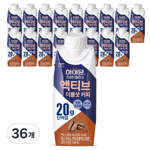 하이뮨 프로틴 밸런스 액티브 더블샷 커피 드링크믹스 RTD, 250ml, 36개