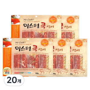 도그펜시아 미스터쿡 강아지 간식 큐브&슬라이스 혼합, 연어맛, 300g, 20개