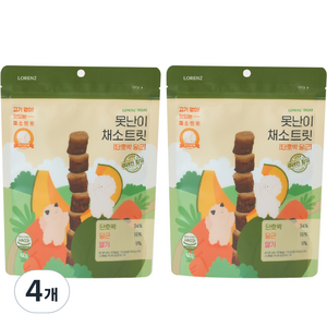 로렌츠 강아지 못난이 채소트릿, 단호박, 4개, 60g
