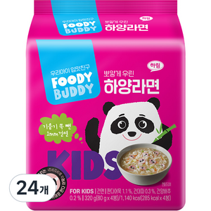 푸디버디 하양라면, 80g, 24개