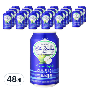 일화 초정탄산 음료 그린애플, 350ml, 48개