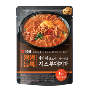 샘표 생생듬뿍 4가지 햄 소시지 베이컨과 치즈 부대찌개, 450g, 1개