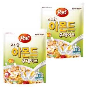 포스트 아몬드 후레이크 시리얼, 620g, 2개