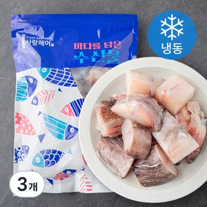 사랑해어 손질 절단 아귀 (냉동), 1kg, 3개