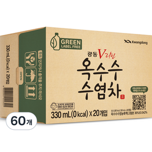 광동 V라인 옥수수 수염차 무라벨, 330ml, 60개