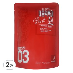 미쓰리 떡볶이소스 03 매콤한맛, 780g, 2개