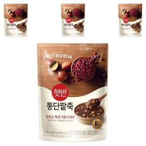 햇반 통단팥죽, 420g, 4개