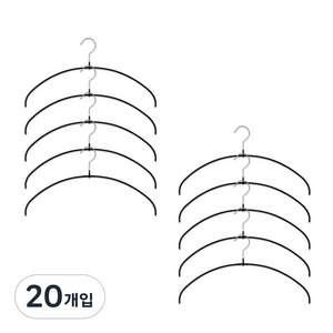 마와 논슬립 옷걸이 이코노믹라이트 40/PT, 블랙, 20개