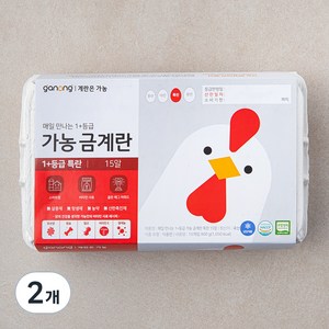 가농 무항생제 1+등급 특란, 15구, 2개