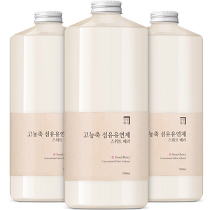 살림백서 고농축 퍼퓸 섬유유연제 스위트 베리 본품, 3개, 1000ml