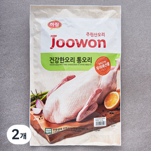 주원산오리 무항생제 인증 건강한오리 통오리, 2.2kg, 2개