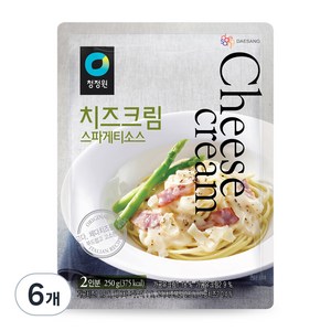 청정원 치즈크림 스파게티소스, 250g, 6개