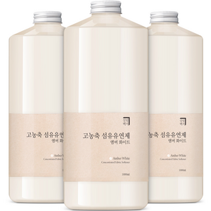 살림백서 고농축 퍼퓸 섬유유연제 앰버 화이트 본품, 3개, 1000ml