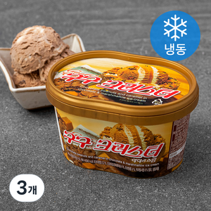 롯데웰푸드 구구 크러스터 아이스크림 (냉동), 660ml, 3개