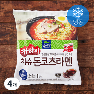 면사랑 카라이 차슈 돈코츠라멘 1인분 (냉동), 346g, 4개