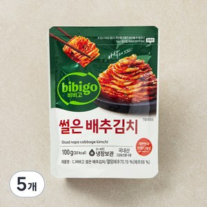 비비고 썰은 배추김치, 100g, 5개