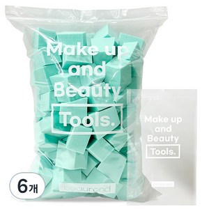 뷰렌드 웨지 메이크업 퍼프 100P, 민트, 6개