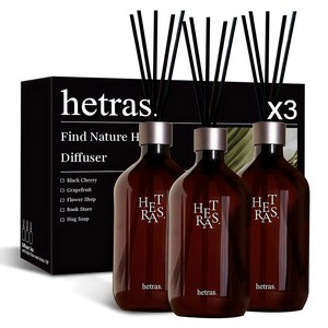 헤트라스 프리미엄 대용량 디퓨저 선물세트, 퓨어런드리, 500ml, 3개