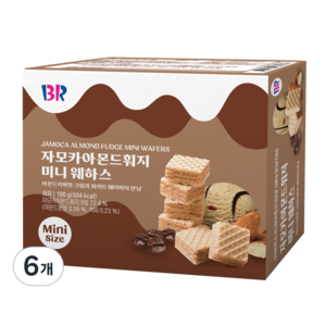 배스킨라빈스 자모카아몬드훠지 미니 웨하스, 6개, 100g