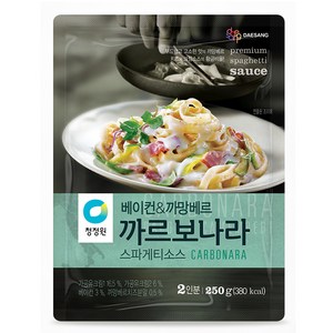 청정원 베이컨 앤 까망베르 까르보나라 스파게티소스, 250g, 1개