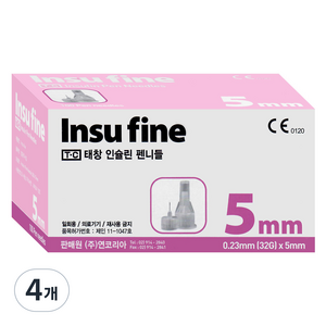 태창 인슐린 펜니들 32G 5mm, 4개, 100개입