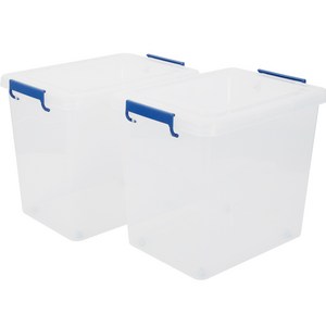 라이피스트 클라스 리빙박스 65L, 투명(몸통,뚜껑),블루(손잡이), 2개입